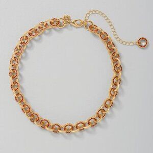 WHBM NWT Short Pave Ring Red Crystal Necklace